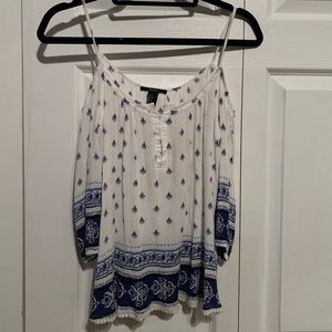 White and blue blouse